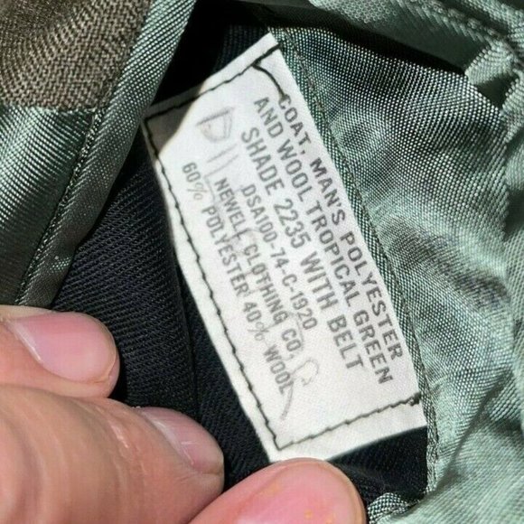 VIETNAM ERA USMC MARINE CORP SERVICE ALPHA COAT GREEN UNIFORM JACKET 37R LD 307 - Picture 2 of 9